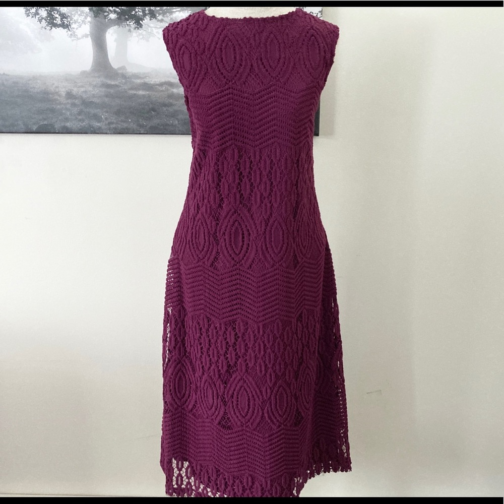 Sharagano Lace Sheath Cocktail Dress